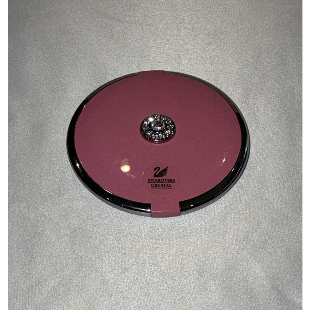 Swarovski Crystal Pink LED Lighted Compact Mirror Dual Sided New Energizer Batt